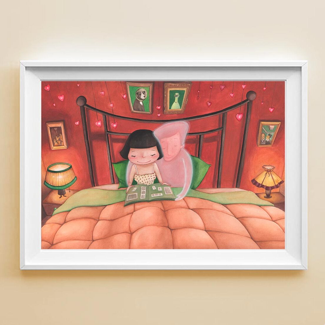 Stampa illustrata Amélie in cornice