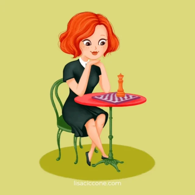 🖌️L'illustrazione di giugno è "La regina degli scacchi"!
Ti è piaciuta la serie? 

-"The Queen's Gambit" il titolo originale-