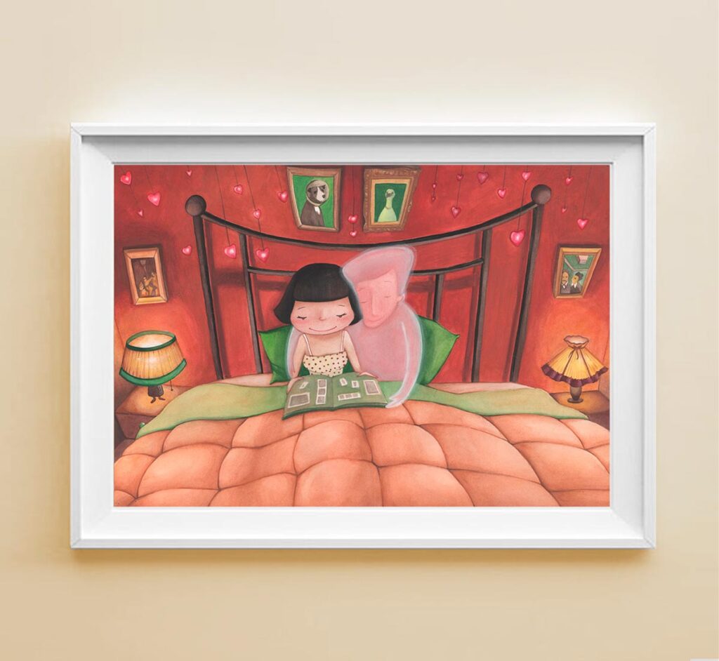 Stampa illustrata Amélie in cornice