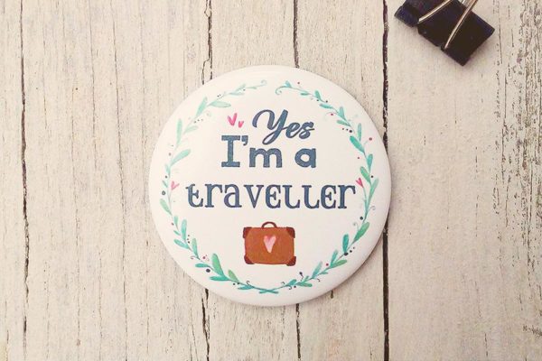 Illustrated magnet I'm a traveller