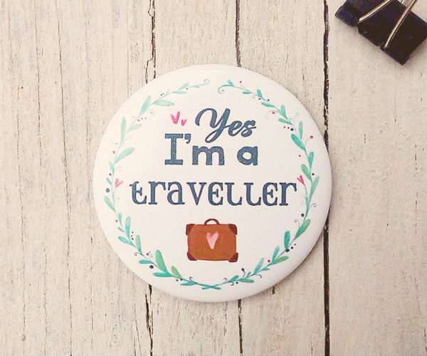 Illustrated magnet I'm a traveller