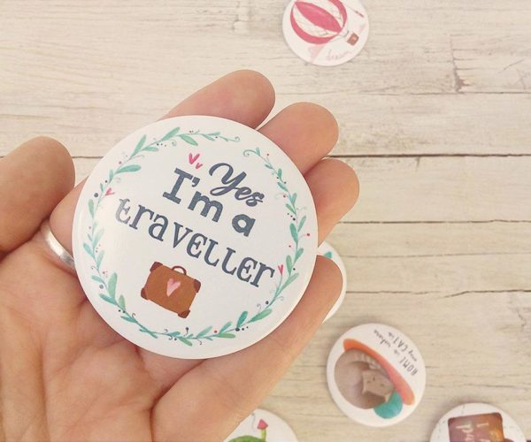 Illustrated magnet I'm a traveller