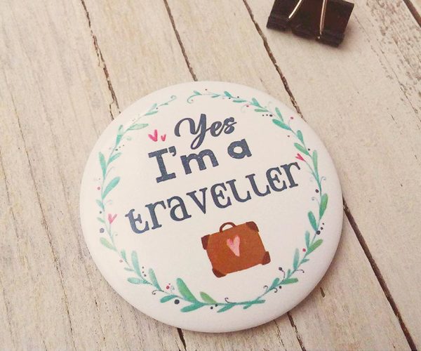 Illustrated magnet I'm a traveller