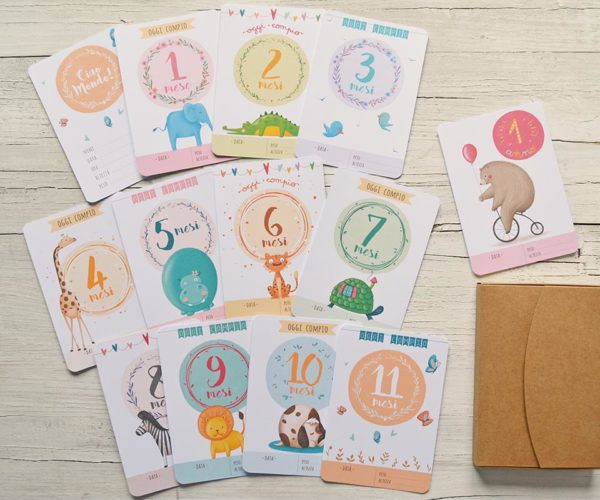 Set of 13 Baby milestone cards