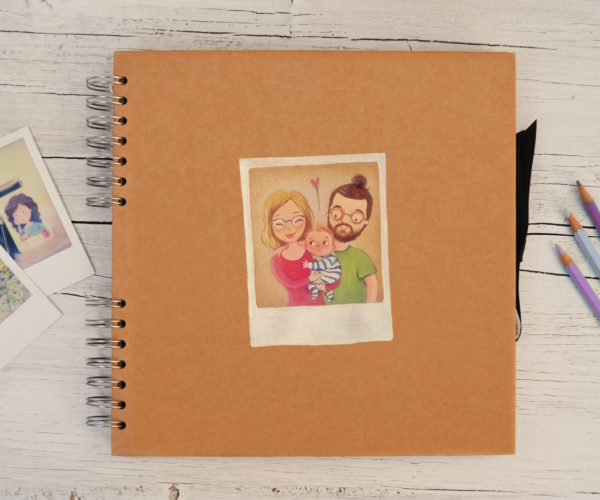 Custom Photo album with hand painted instant picture