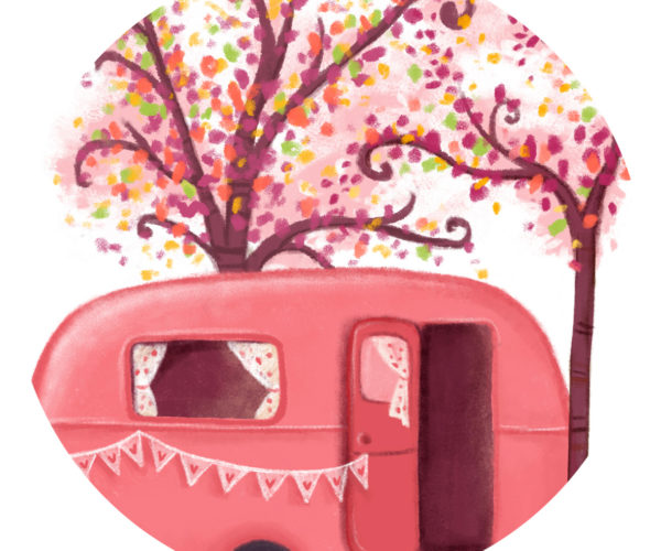 Illustrated print Caravan - Details